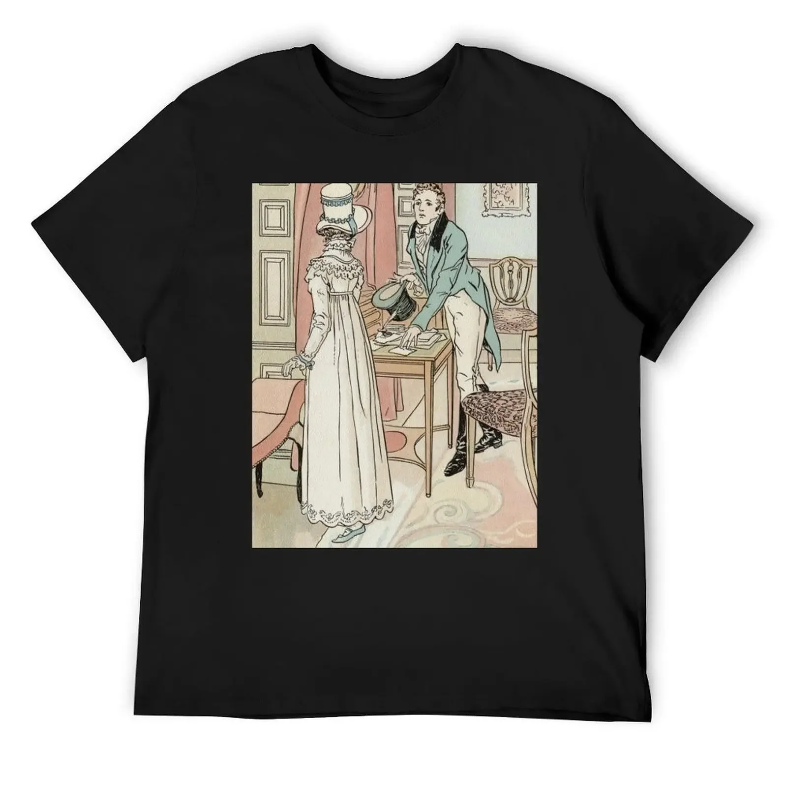 Charles Edmund Brock - Jane Austen His Question T-Shirt customs vintage tees vintage anime shirt clothes for men