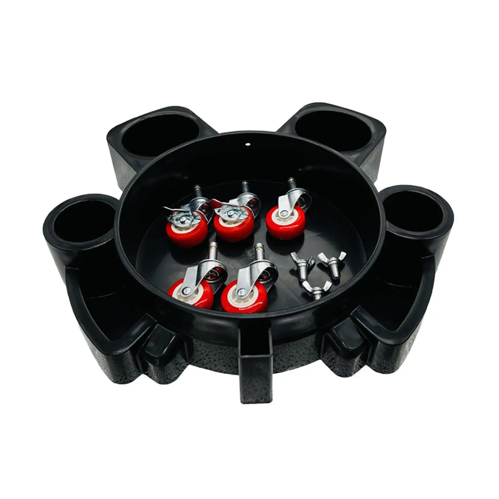 Black Plastic Bucket Dolly Car Wash Accessories Multipurpose Rolling Cart for Construction and Home view 4