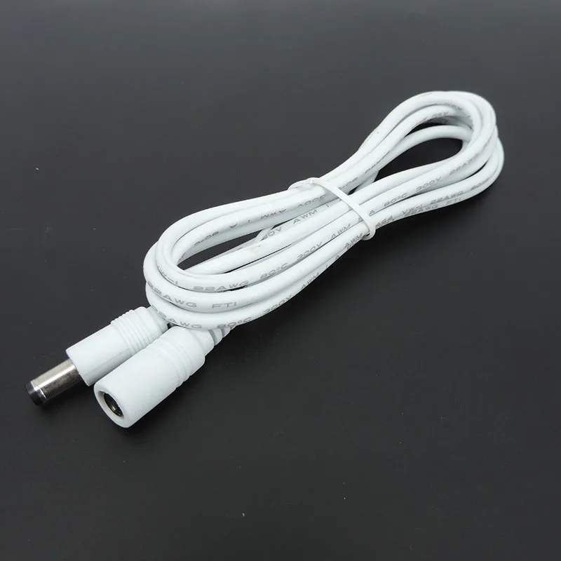 22awg 3A DC Male To male female Power supply Adapter white black cable Plug 5.5x2.1mm Connector wire 12V Extension Cords w1