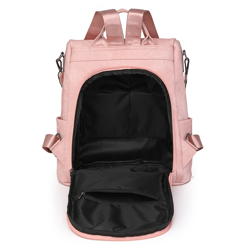 Mochila vintage anti-roubo de couro PU para mulheres, Bolsas escolares para adolescentes e meninas, grande capacidade mochila de viagem