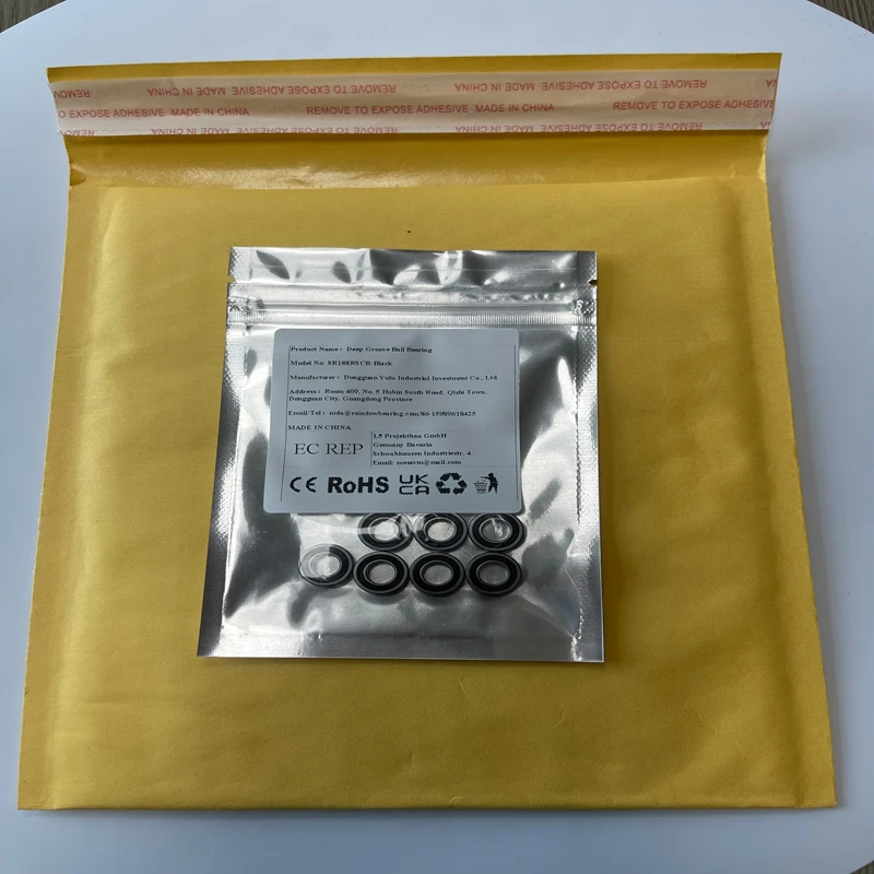 10PCS SR188RSCB 6.35x12.7x4.762 mm ABEC-7 Stainless Steel Mixed Ceramic Fingertip Gyro Bearing Toy Bearing