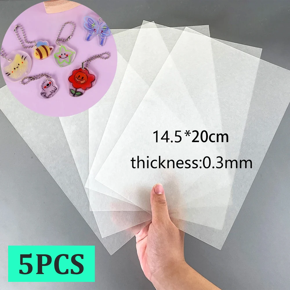 Blank Heat Shrink Papers Sheets Plastic Creative Translucent Art Film Paper Handmade Supplies for DIY Crafts Ornaments Making