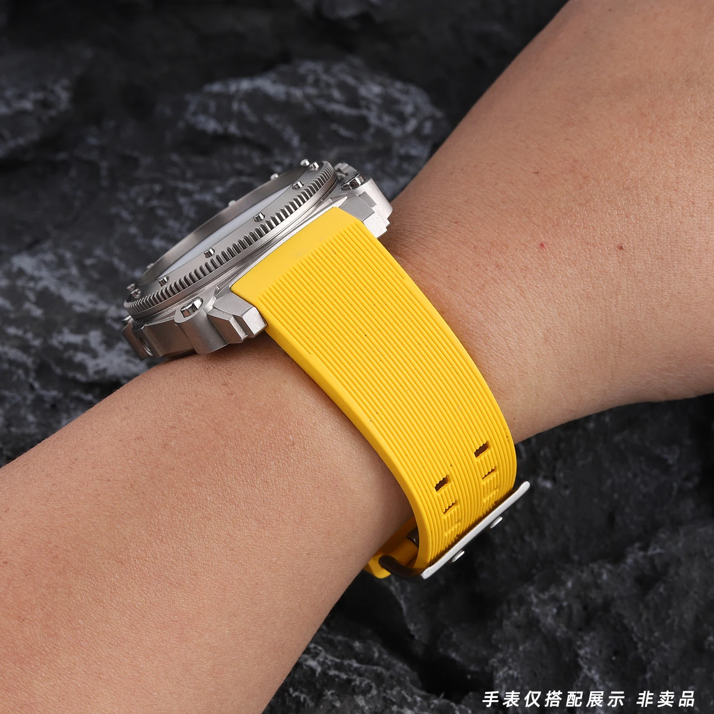 

Резиновый ремешок для часов Hamilton Khaki Deep Diving H78585333 H78505330 H78535380 Водонепроницаемый ремешок для часов 24 мм Черный Желтый Браслет