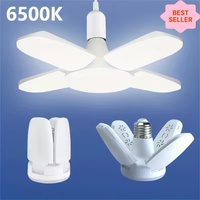LED Bulb Fan Blade Foldable E27 AC85-265 28W No Flicker 360 Degrees Angle Adjustable Ceiling Lamp Workshop Industrial Galley