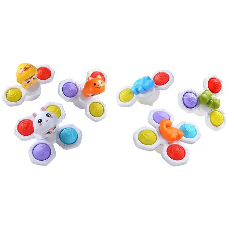 

Suction Cup Spinner Toys 3PCS/set Kid Spinners For Bath Teething Travel Fidget Toy Spinners For Babies Kid Suction Spinner