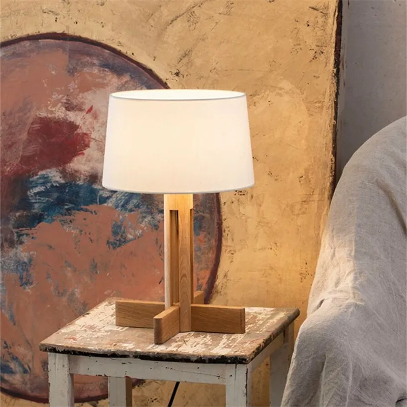 Fad floor lamp japanese room decor wood standing lamp for Living Room Sofa Corner Study bedroom wabi sabi fabric bedside lamp image 5