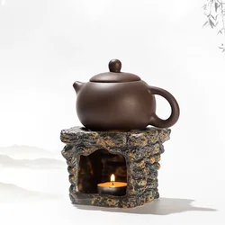 YXYMCF Retro Stoneware Tea Warmer Candle Holder Heating Base Ceramics Incense Burner Not with Teapot Keep Warm Tea Stove