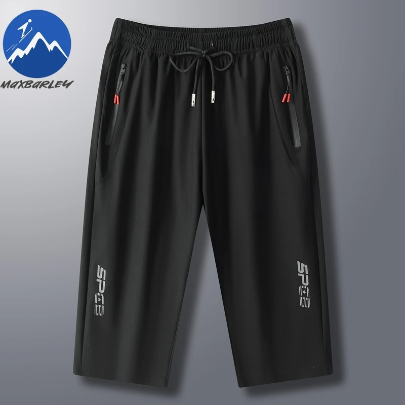 

Maxbarley Summer Sports Shorts Men Casual Ice Silk Quick Dry Jogging 3/4 Short Capris Pants Travel Fishing Beach Homme Bermuda