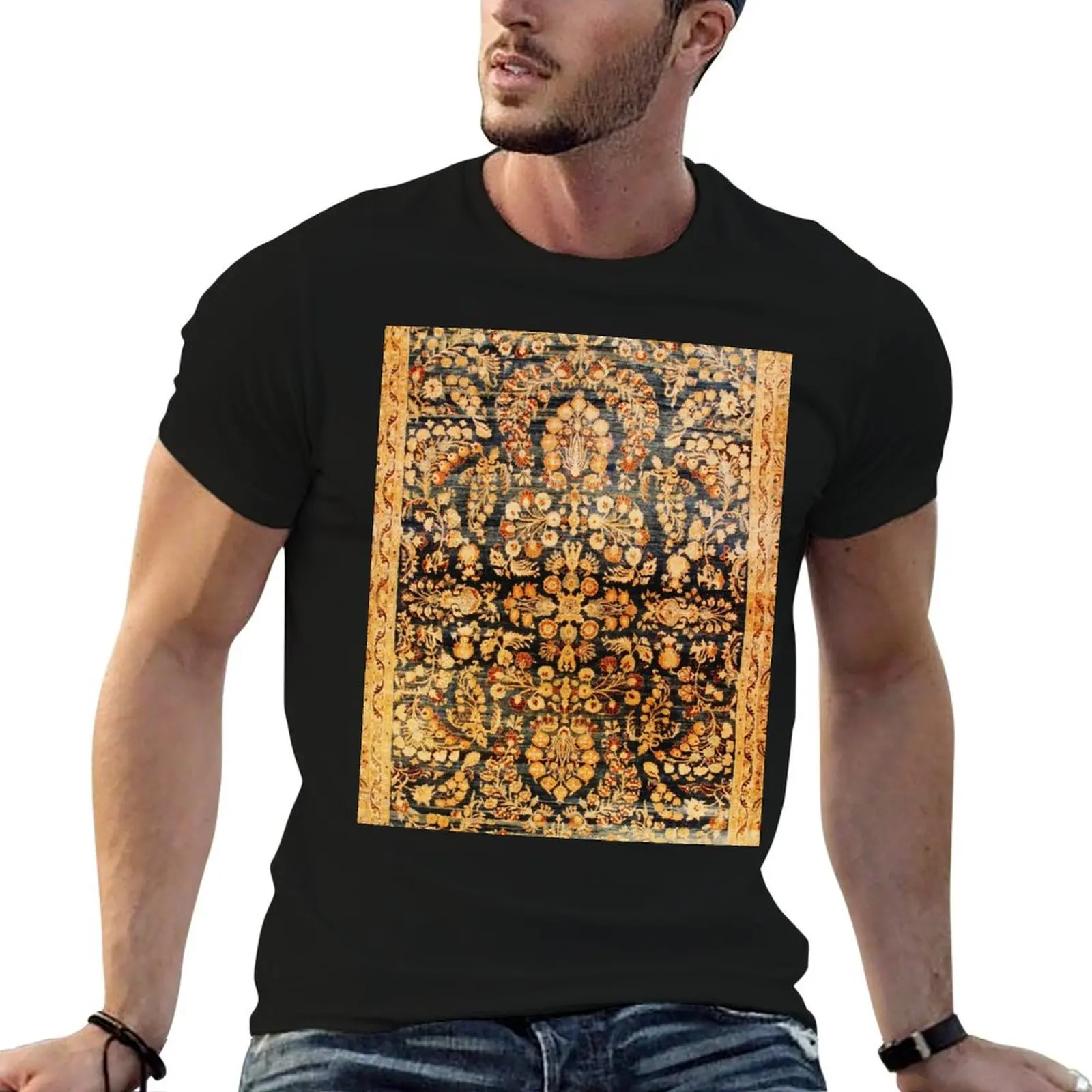 Antique Persian Khorassan Rug T-Shirt oversized graphic tee tops mens workout shirts