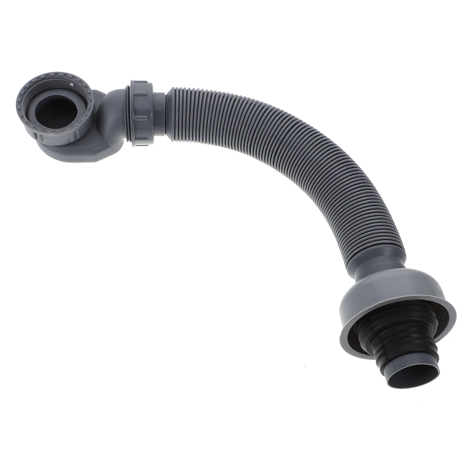Anti Flexible Drain Pipe Expandable Bathhtub Sink Water Trough Grey Plastic Long Service Life Easy Installation Durability