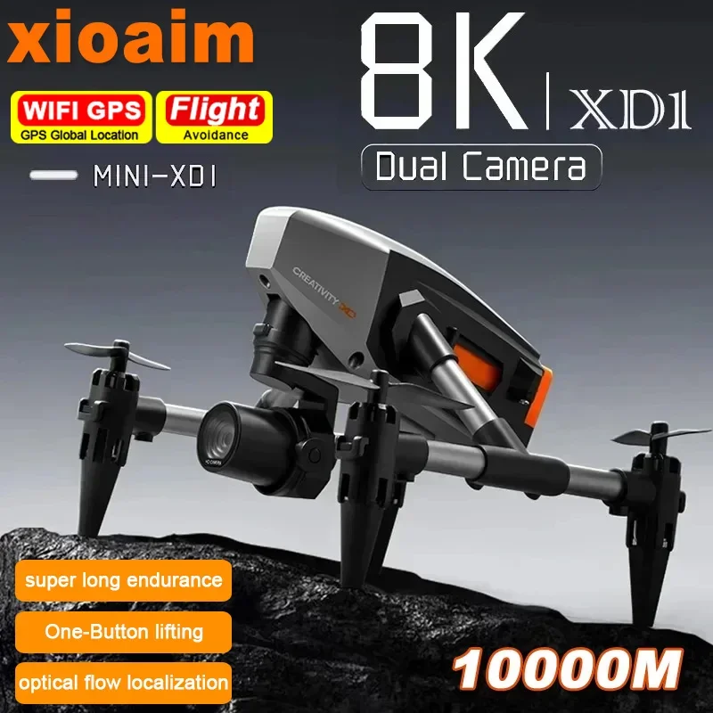 For Xiaomi XD1 Drone 8K Professional HD Dual Camera 5G WIFI Height Maintaining Four Sides Obstacle Avoidance RC Quadcopter Toy