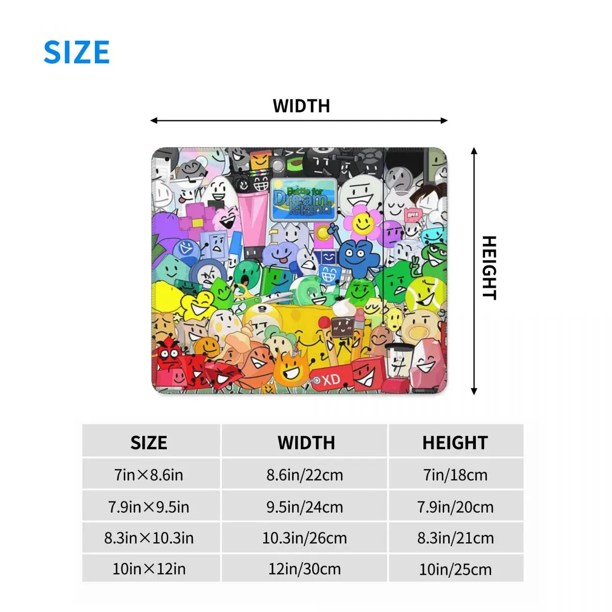 BFDI Group Picture Multi-size Mouse Pad Computer Keyboard Mouse Mat Gamer PC Laptop Desk Mat Office Accessories Table Mats