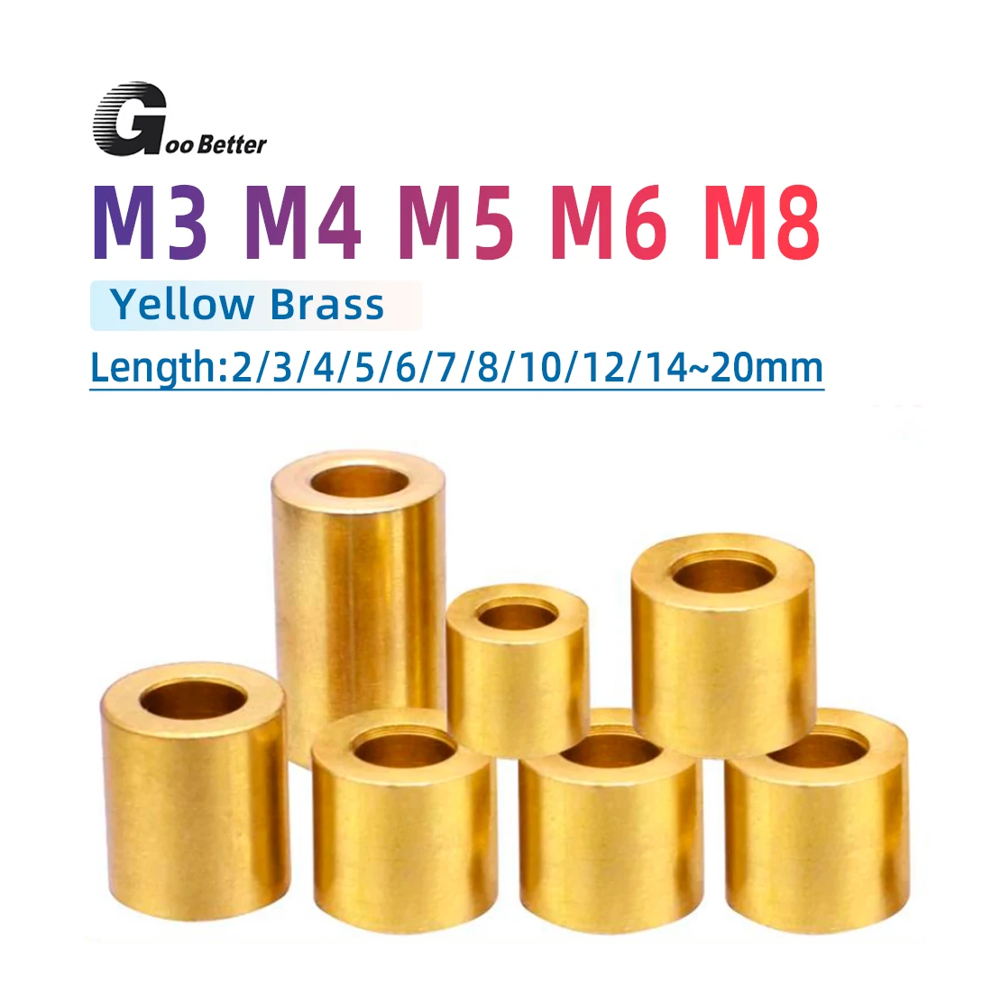 

M3 M4 M5 Brass Hollow Copper Pipe/Precision Round Straight Pipe Isolation Column/Thickened Gasket Brass Bushing