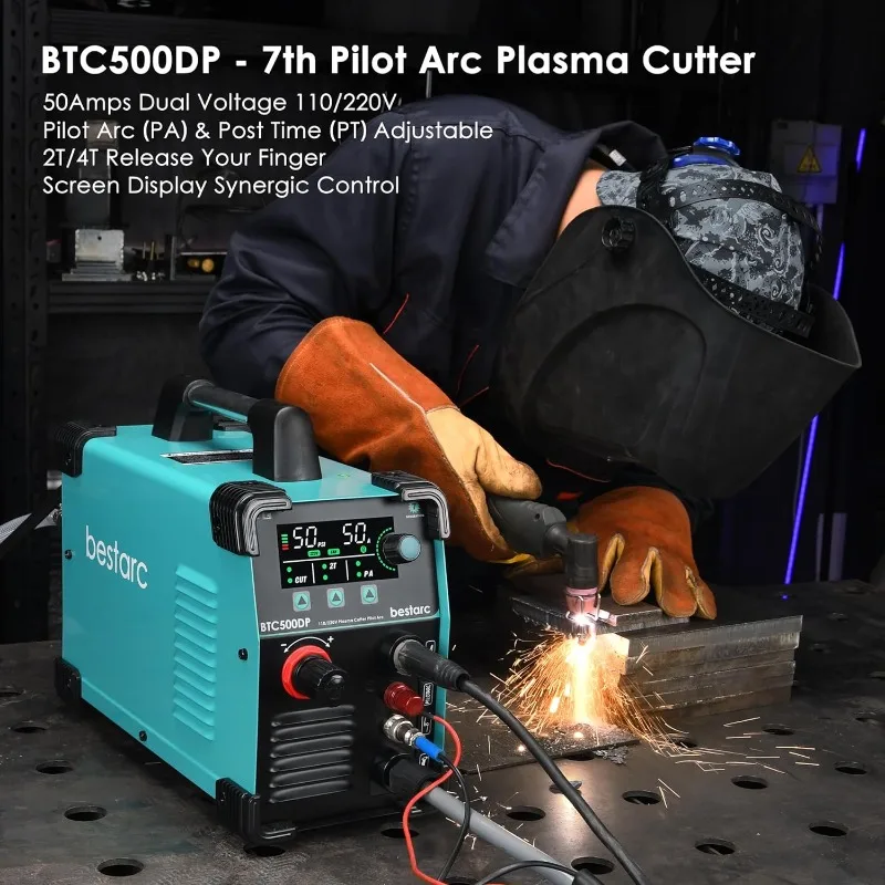 Pilot Arc 7th Generation 50Amps Screen Display Dual Voltage 110/220V Digital Plasma Cutting Machine