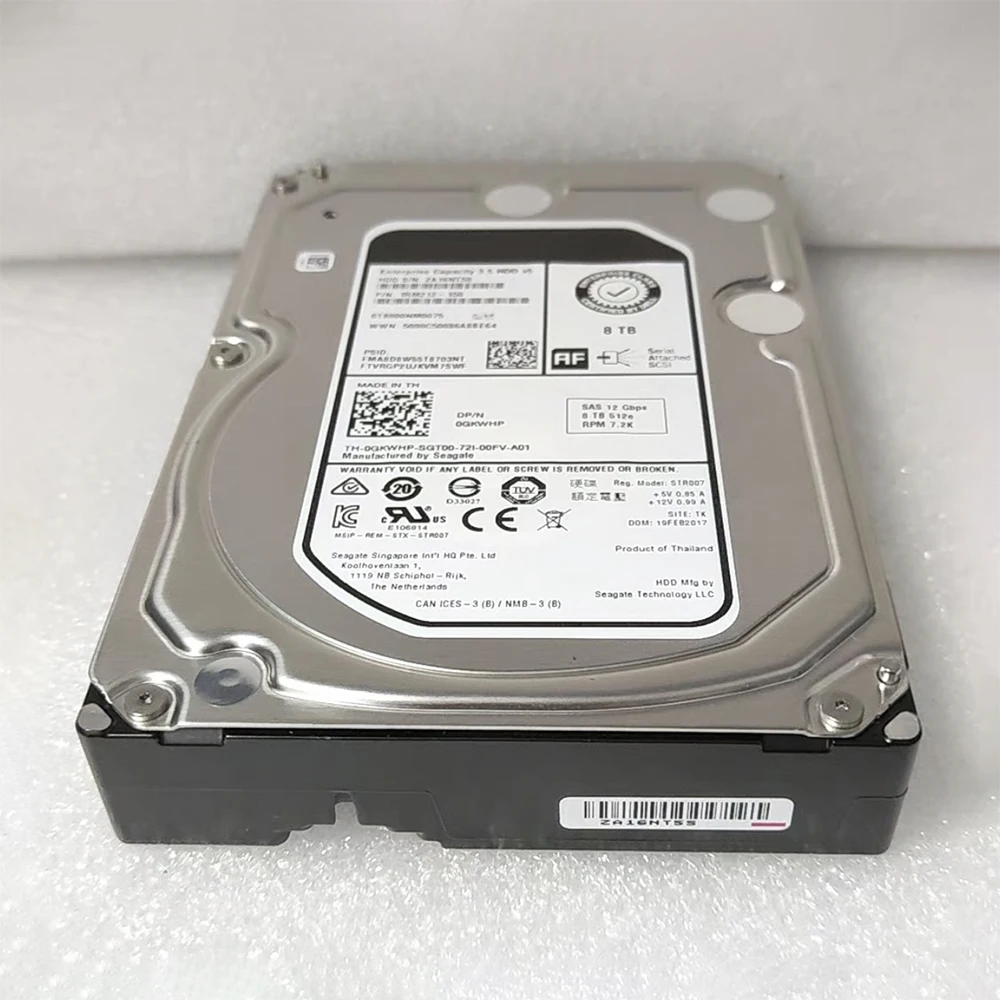 8T 7.2K 3.5'' SAS 12Gb 0GKWHP ST8000NM0075 Server Hard Drive HDD For DELL