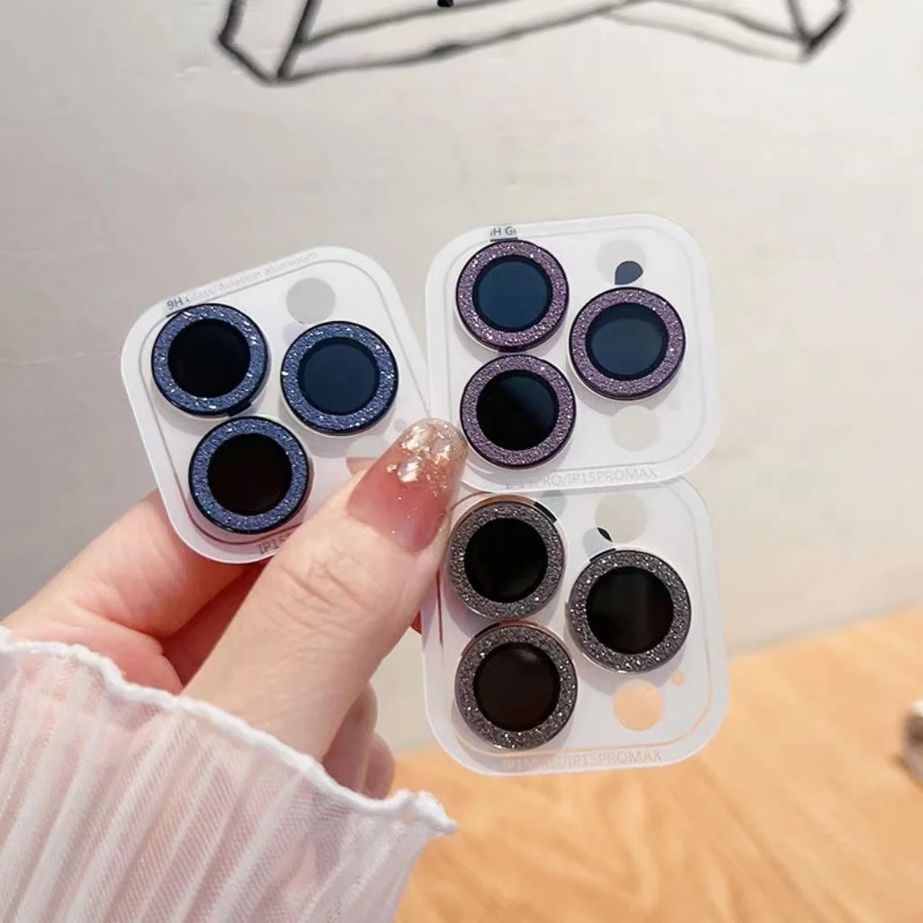 2-3 قطعة غطاء كامل عدسة الكاميرا حامي الزجاج آيفون 15 16 17 برو ماكس عدسة صغيرة حلقة طبقة حماية آيفون 15 14