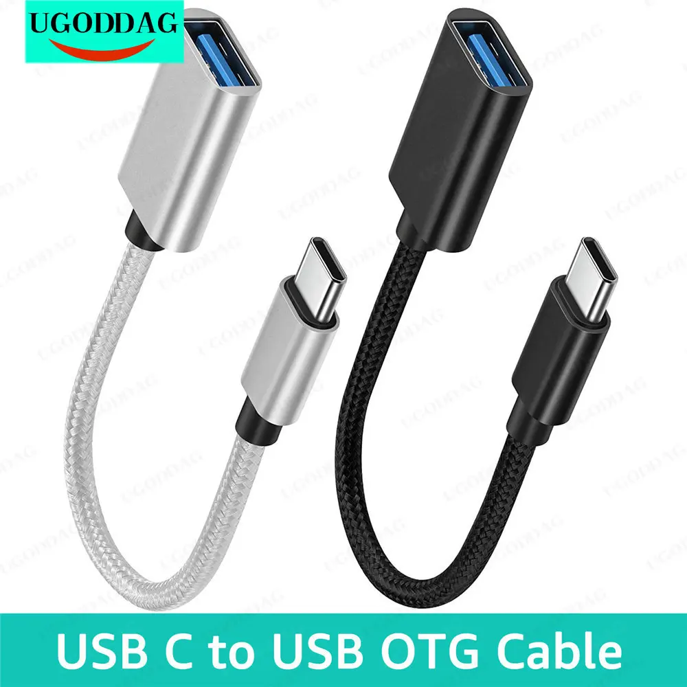 OTG Type C Cable Adapter USB to Type C Adapter Connector for Xiaomi Samsung S20 Huawei OTG Data Cable Converter for MacBook Pro