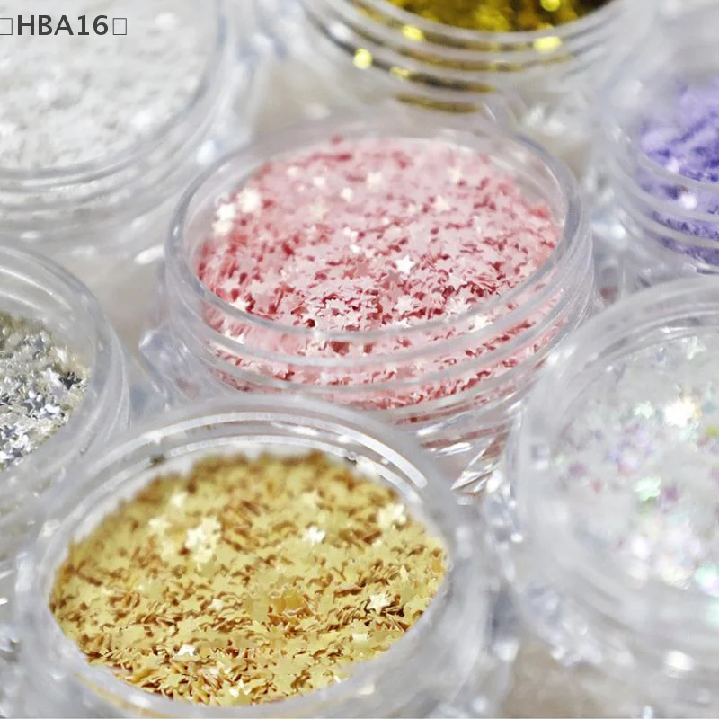 1 jarro 1mm mini estrela brilhante prego glitter espumante decoração de unhas design de salão de beleza acessórios fofos diy design de arte de unhas