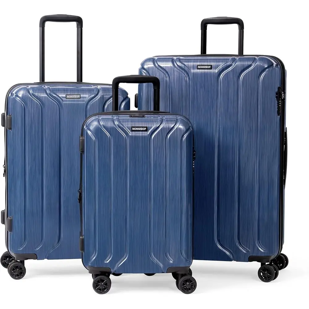 

Elite Large Expandable Lightweight Spinner Suitcase Set with TSA Lock, USB Ports, Packing Cubes, Denim Blue, 3-Piece (20/24/28)