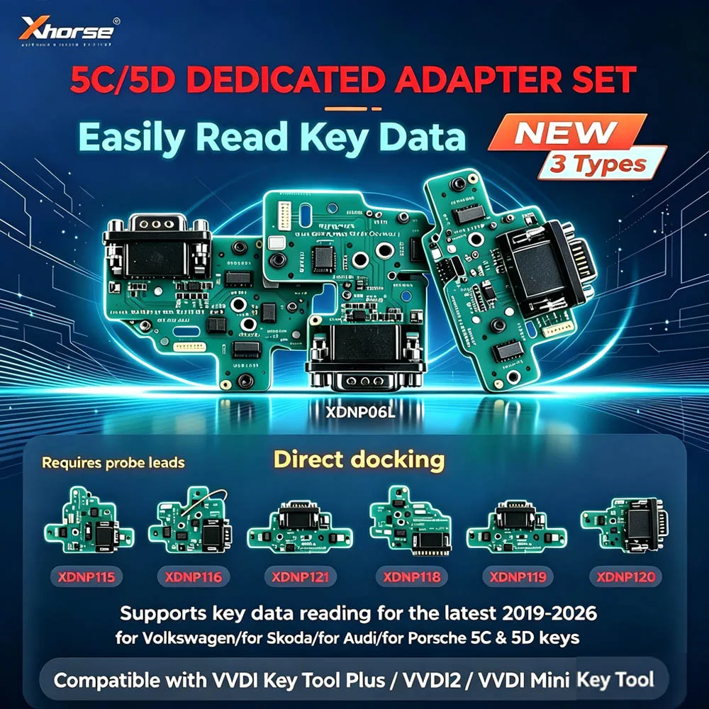The Newst Xhorse XDNPVDGL MQB 5C 5D Dedicated Adapter Supports Key Tool Plus and Multi Prog Software for 2019-2026 for V-W