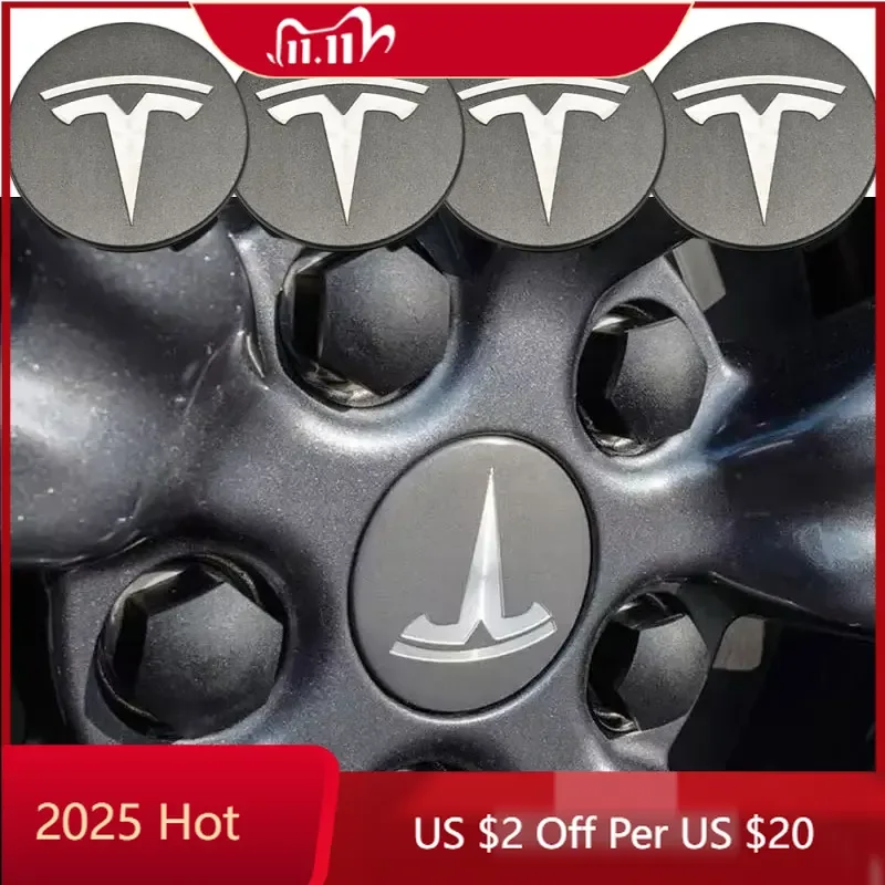 

Car Sticker 100pcs 56mm Light Grey Tesla Wheel Tire Center Cap Logo for Tesla Original Hub Caps Model3 Model Y Model S X Auto Ac