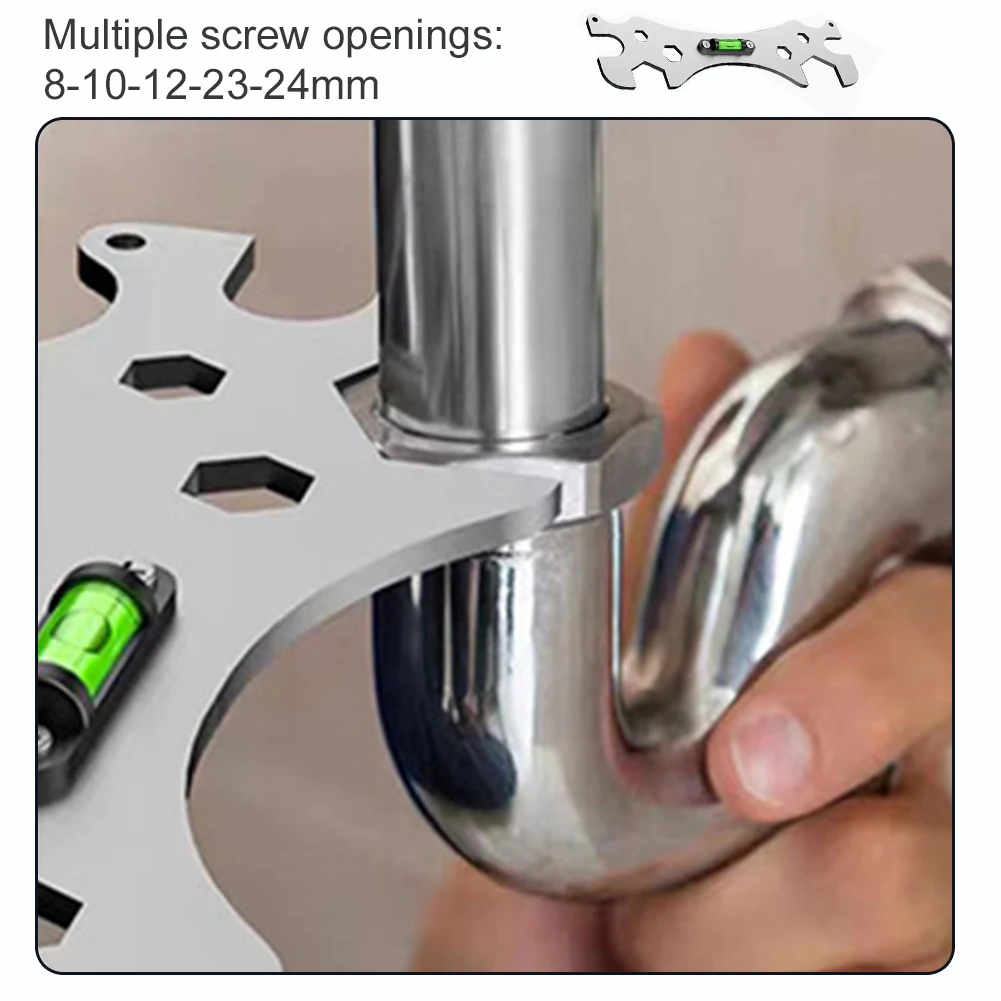 Multifunctional Bathroom Wrench Universal Screw Openings Stainless Steel Self Leveling Shower Wrench Tool For Angle Valves