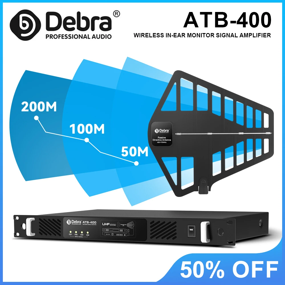 

Усилитель сигнала для беспроводной системы мониторинга Debra ATB-400, увеличение дальности сигнала до 200 м, используется для сценических выступлений.