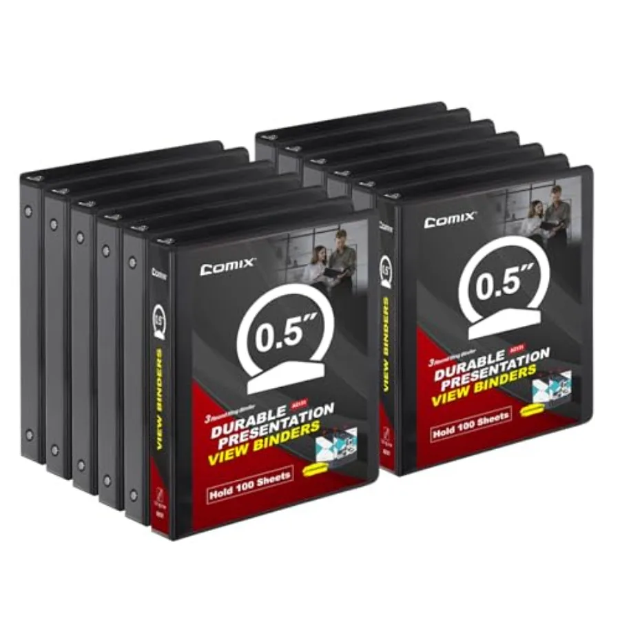 

Прочный 3-кольцевой переплет 0.5 с прозрачной обложкой/круглыми кольцами, без ПВХ, толщина 0.4 мм, вместимость 100 листов формата US Letter