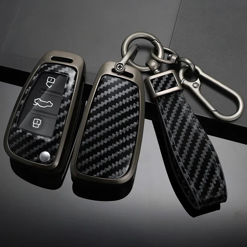 

Zinc Alloy Carbon Fiber Style Car Keycase Suitable For Audi A1 A3 A4 8P 8L 8V A5 B6 B7 A6 A7 C5 C6 Q3 Q5 Q7 4F S3 S4 S6 RS3 TT