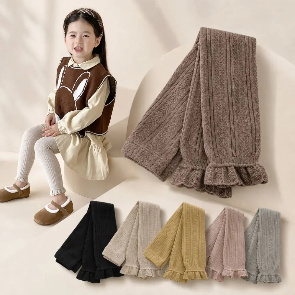 Fashion Soft Baby Legging Cotton Comfort Toddler Pantyhose Warm Lotus Edge Newborn Long Pants Socks Girls 1-6 Years Old