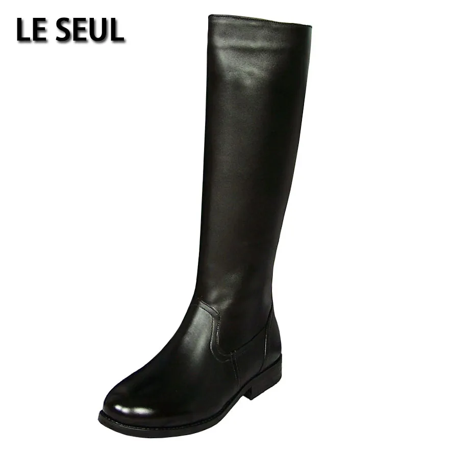 Fashion Men's Genuine Leather Motorcycle Boots High Equestrian Boots Winter Long Knee-high Knight Boots New Combat Riding Boots