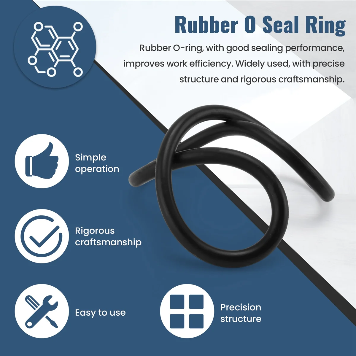 BISM1 110 มม. x 5 มม. ยางสีดําอุตสาหกรรมยืดหยุ่น O Ring Seal Washer