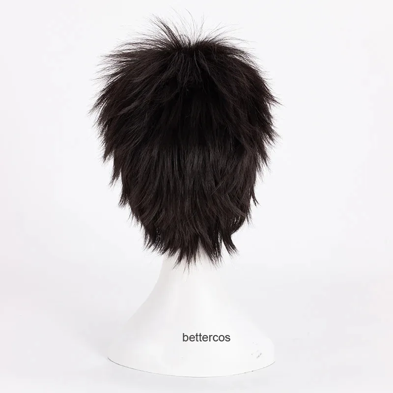 2025 ترافالغار D قانون المياه تأثيري الباروكات أسود قصير مقاومة للحرارة الشعر الاصطناعية + غطاء شعر مستعار