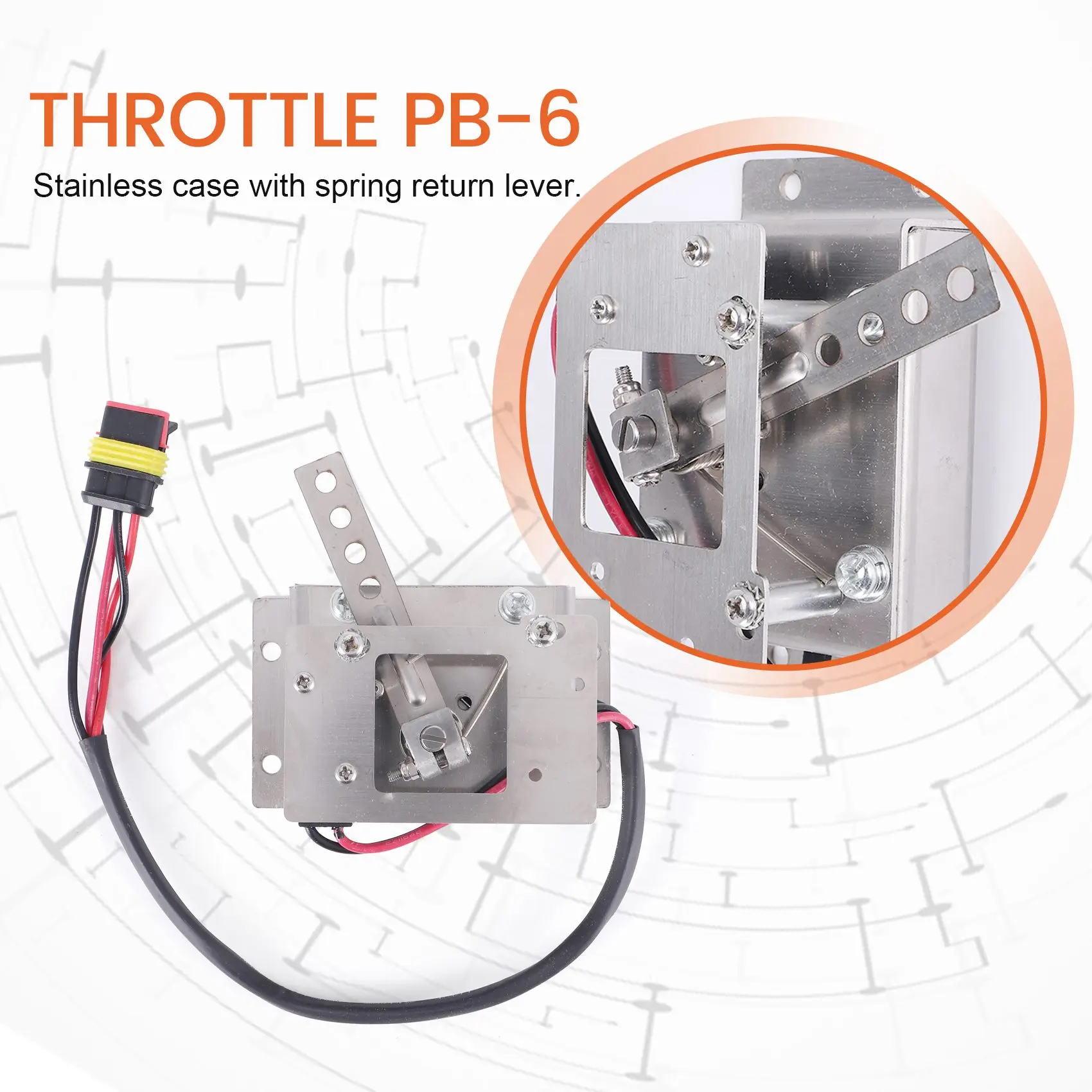 

B06C-Throttle PB-6 Type 0-5K With Mini 3 Wires EV PB-8 For Curtis PB 8 Type Golf Cart Potentiometer