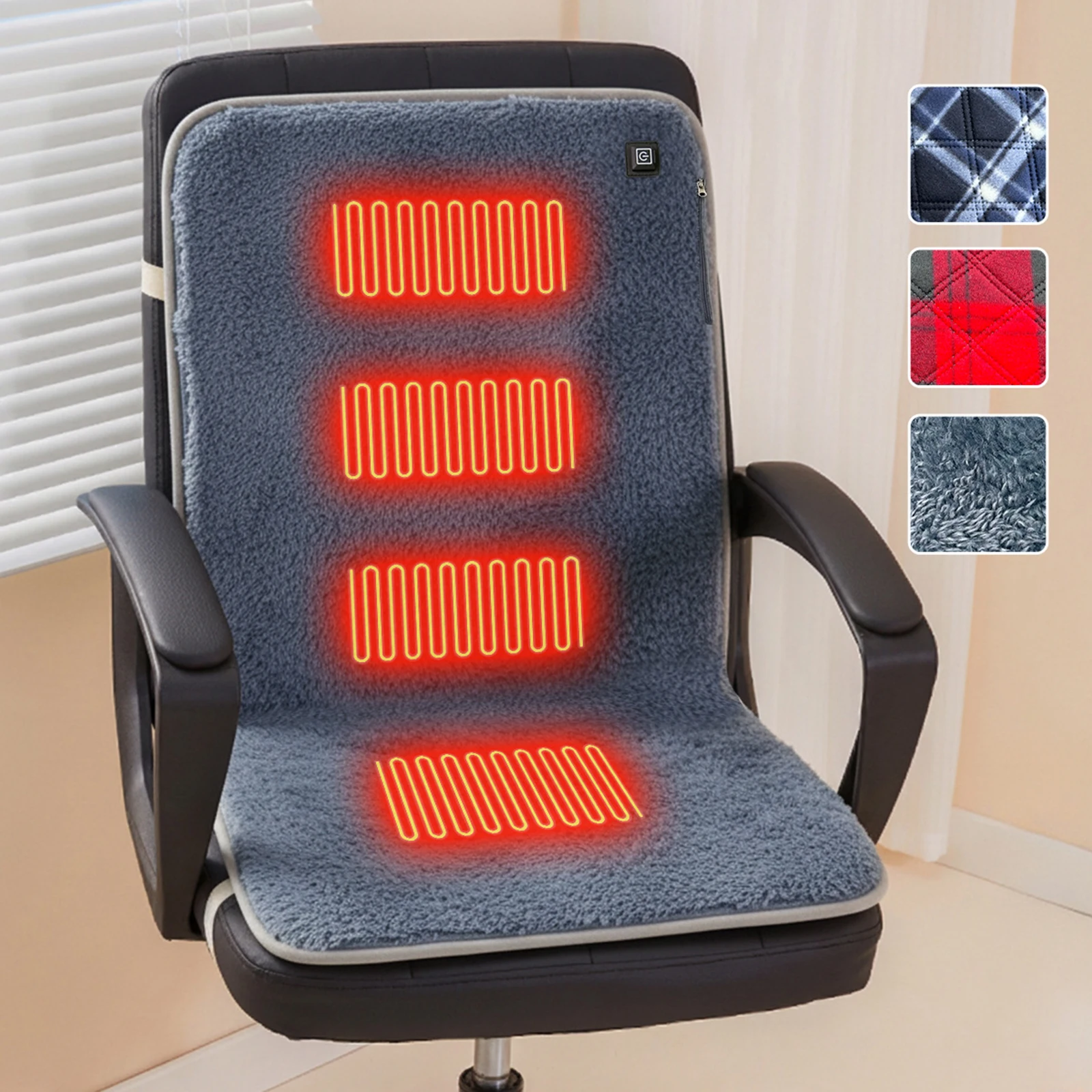

5V USB Heated Chair Pad Power Bank Not Included Foldable Heating Cushion Foldable Heated Seat Pad for Camping Fishing Office