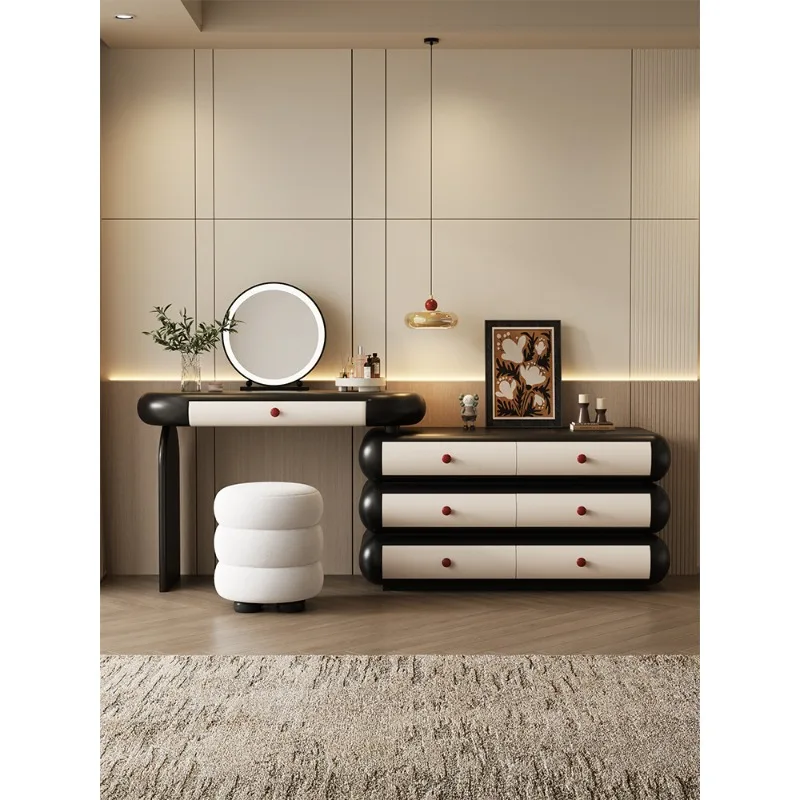 

Комод-туалетный столик в ретро-стиле для спальни, простой и современный, новинка 2025 года, из массива дерева