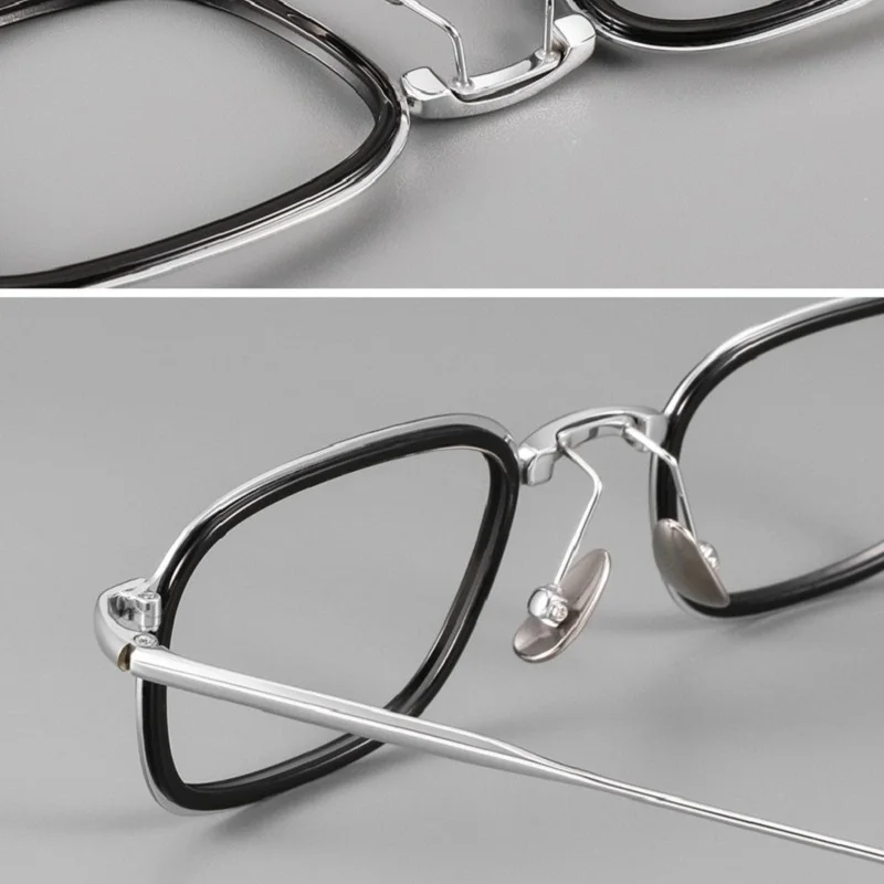 موضة جديدة إطار من التيتانيوم الأعمال إطار مربع رجل الزجاج مكافحة الضوء الأزرق وصفة طبية مخصصة قصر النظر مد البصر الزجاج للنساء