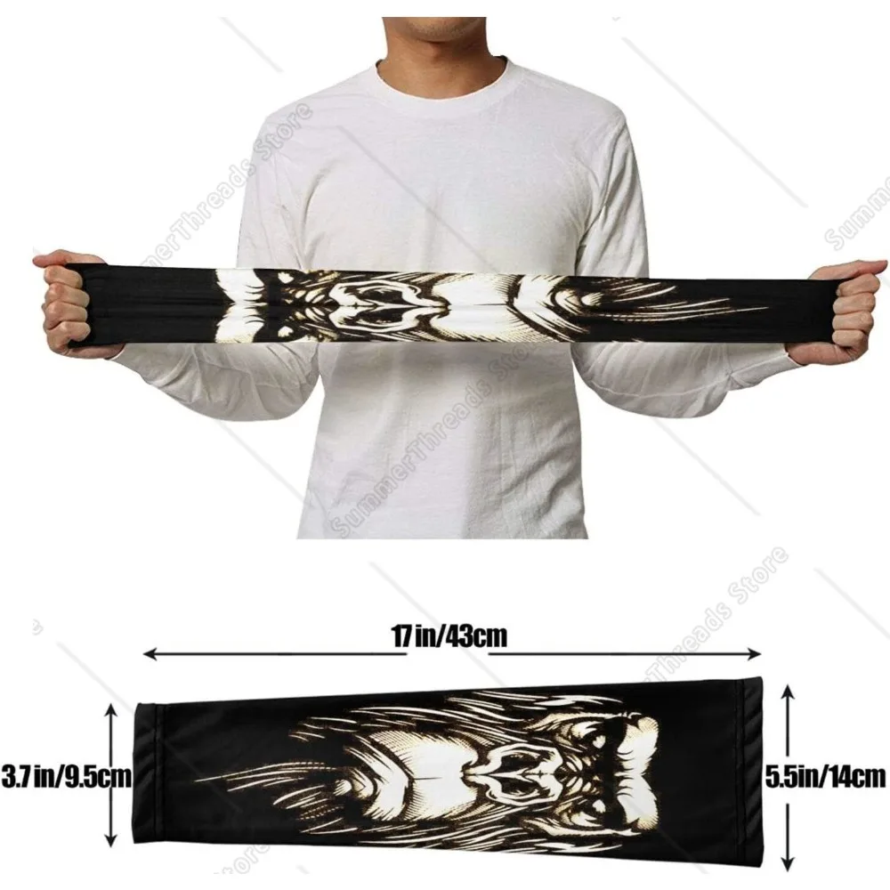 Cool Gorilla Monkey Black Men Women UV Protection Cooling Arm Sleeves Sun Sleeves Arm Cover Sleeves