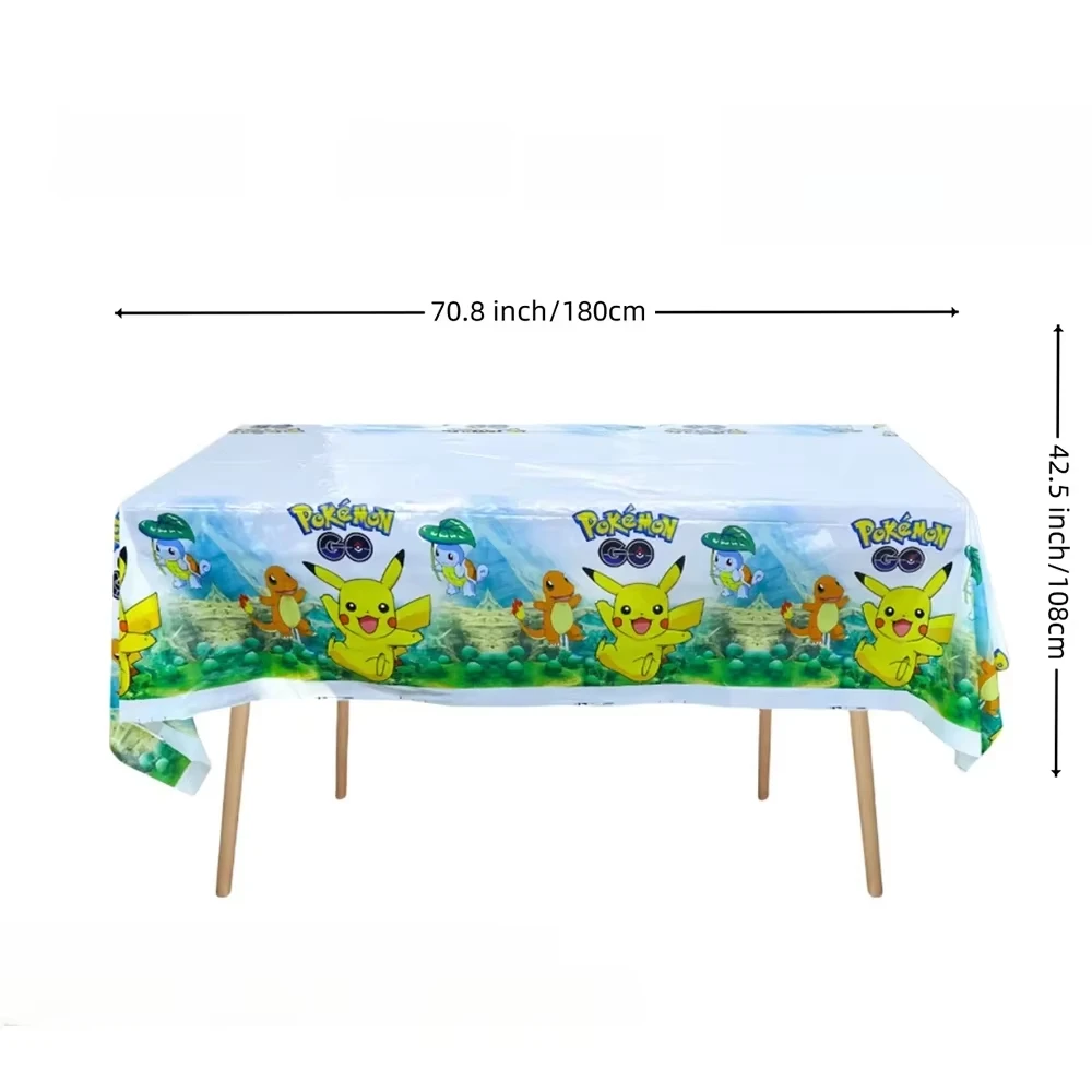 Pokémon Tafelkleed Verjaardagsparty Decoratie Pikachu Tafelkleed Tafelbedekking Babyshower Kinderspeelgoed Cadeau Party Benodigdheden