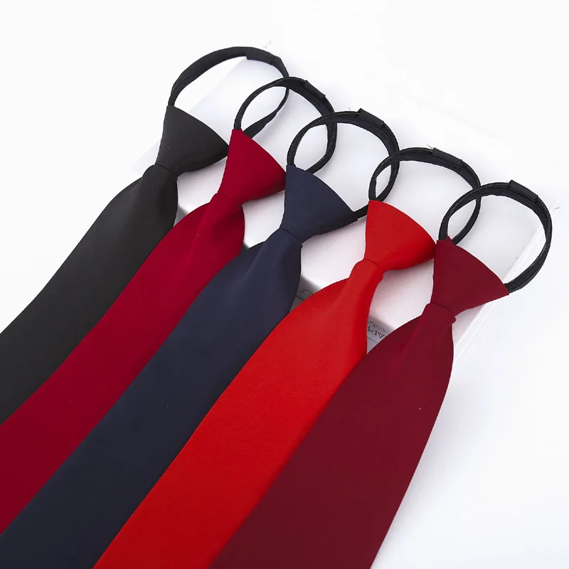 Black Red  Clip On Tie Security Ties For Men Women Doorman Steward Matte Black Necktie Black Funeral Tie Clothing Accessories