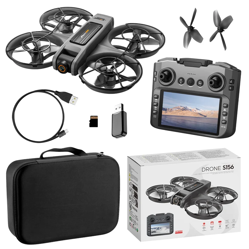 S156 MINI Drone 8K HD Câmeras duplas 360 °   Ver 5G WiFi GPS Brushless Motors Evitar Obstáculos Dobrável Quadcopter Droens Toy Gift
