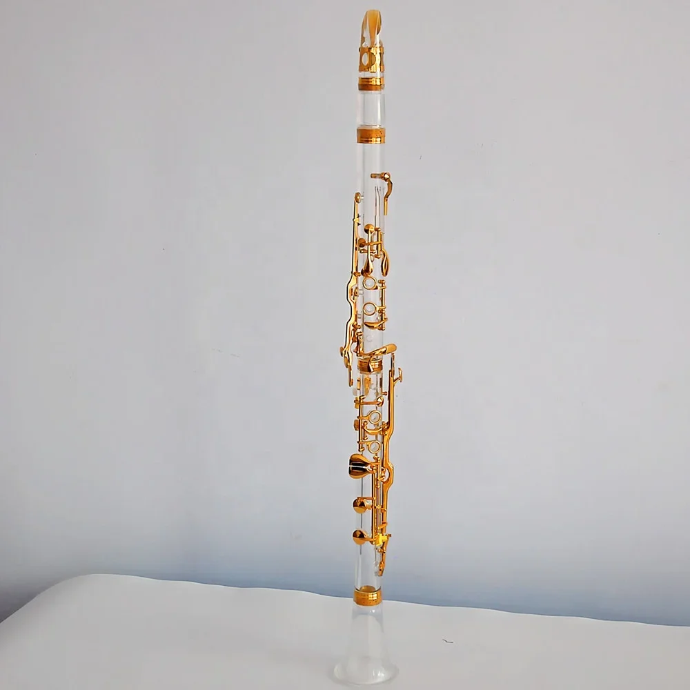 Transparent Crystal  G Gold Plated Clarinet Keyboard Instrument