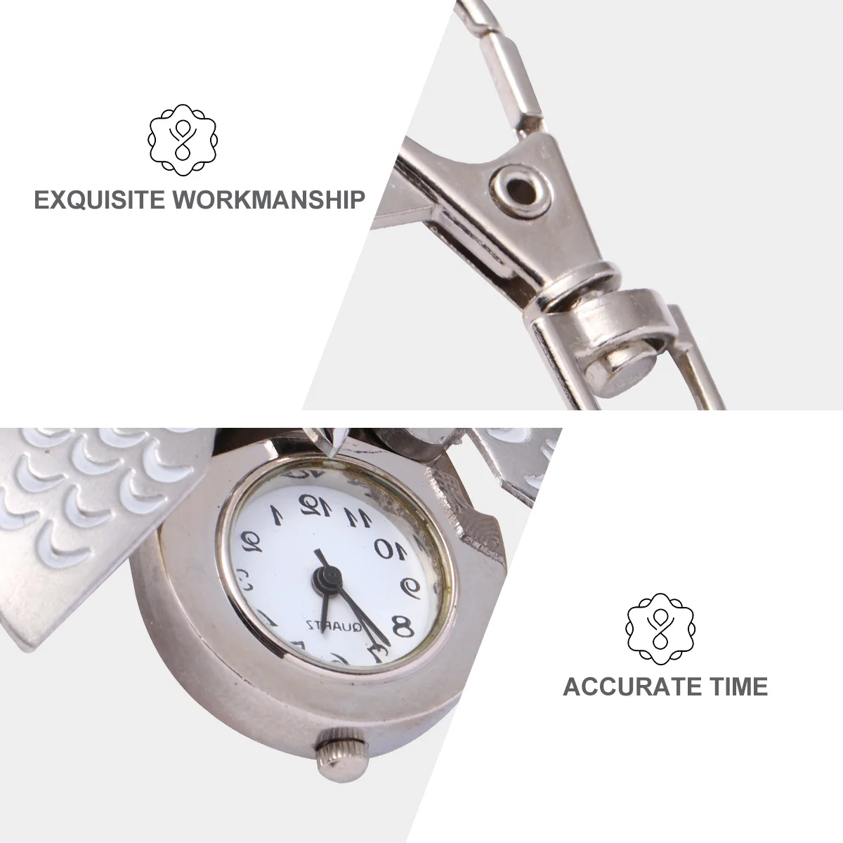 1Pcs Retro Owl Pocket Watch Lightweight Durable Creative Spread Wings Cartoon Decorative Timepiece Gift Accessory