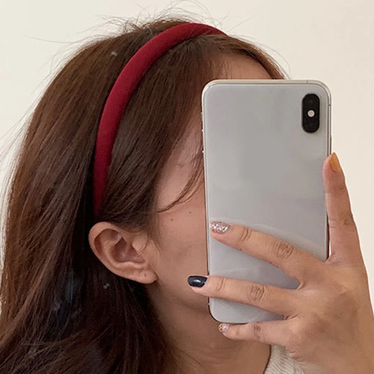 Wine Red Classic Velvet Hair Band Headband American Hot Girl Red Plush Thickened Headwear Hair Hoop for Women Banquet Hairband