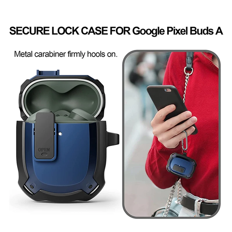 Switch Case For Google Pixel Buds A Shockproof Earphone Protective Shell Cover Case For Google Pixel Buds A With Hook Keychain