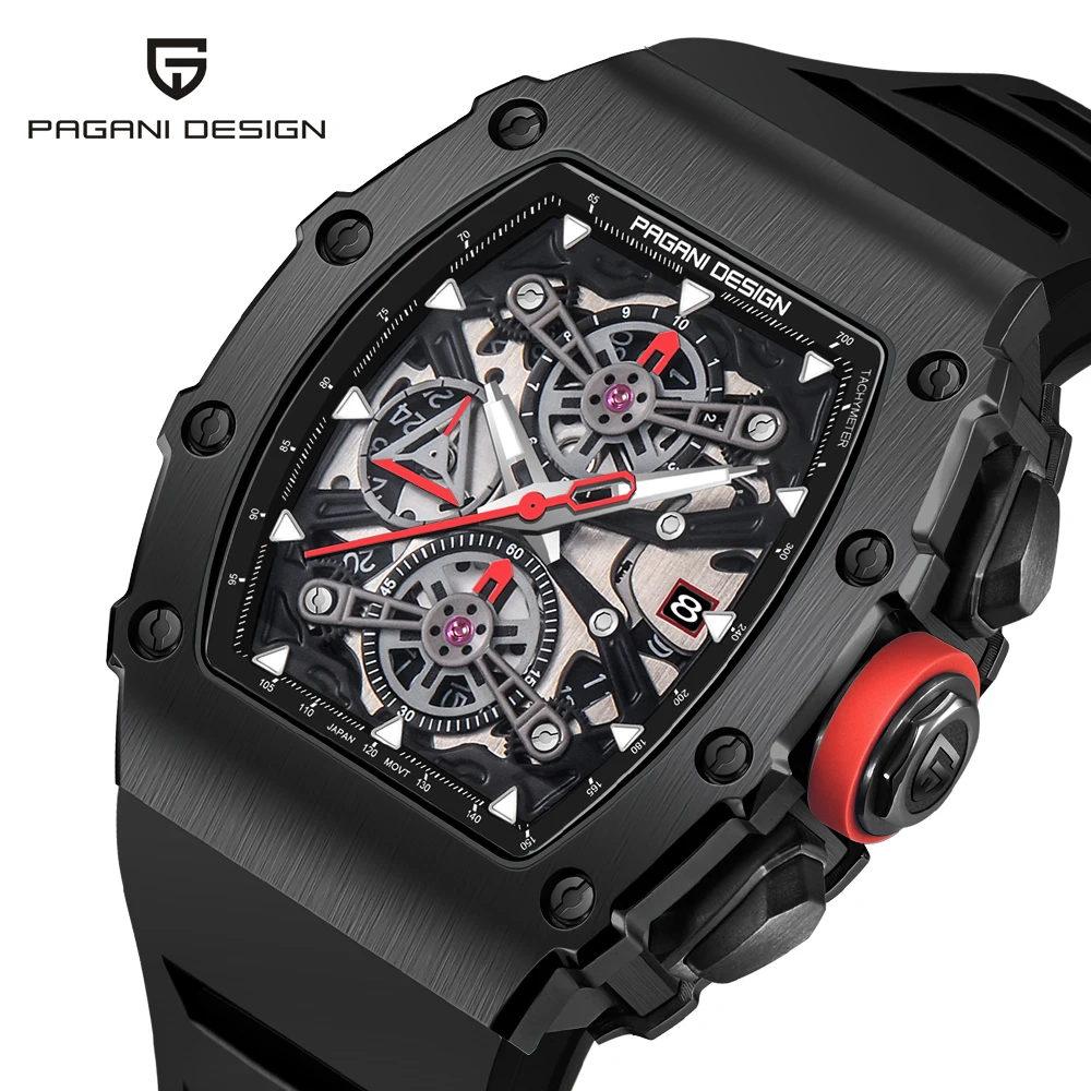 PAGANI DESIGN-reloj analógico de acero inoxidable para hombre, nuevo accesorio de pulsera de cuarzo resistente al agua con cronógrafo, complemento masculino deportivo de marca de lujo con diseño moderno, 2023