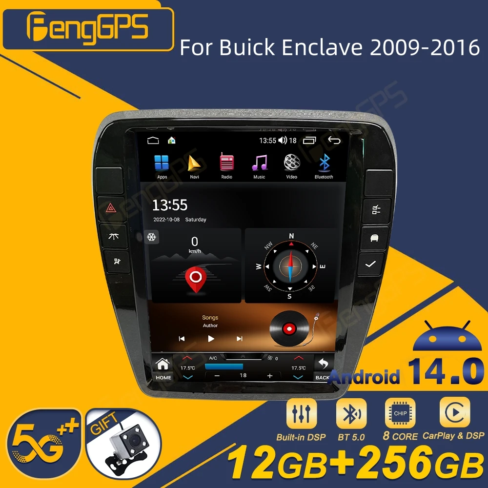 For Buick Enclave 2009 - 2016 Android Car Radio Wireless Carplay Stereo Receiver Autoradio Multimedia Player GPS Navi Touch Unit