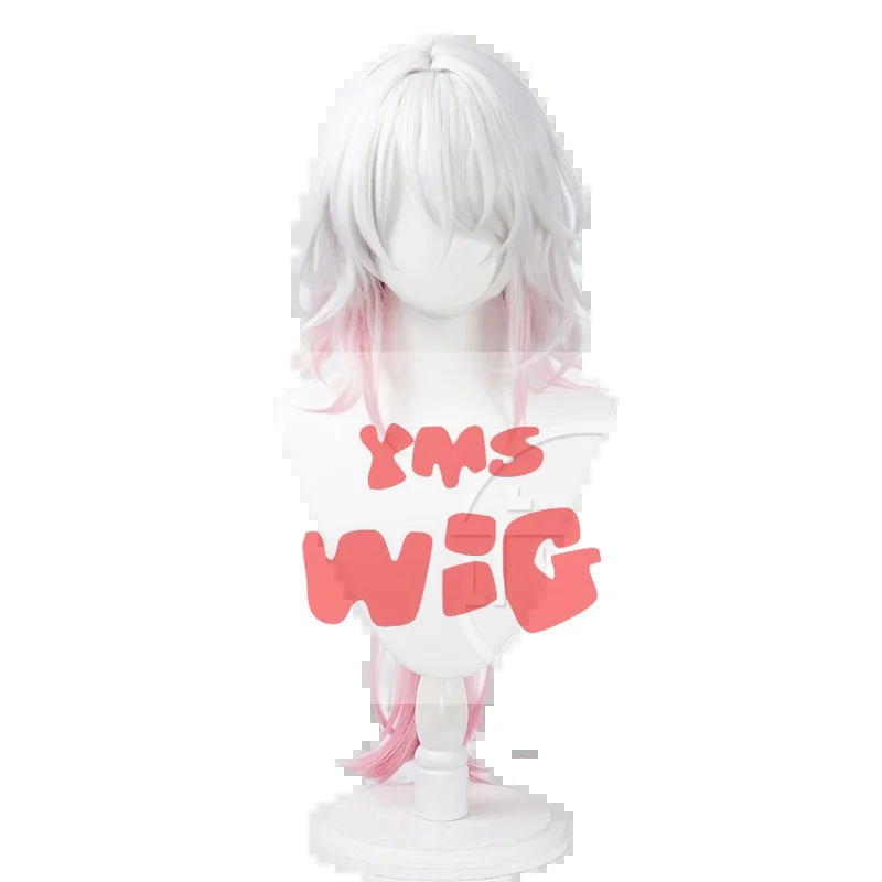 Game Identity V White Guard & Black Guard Cosplay Wig Government Officer Wu Chang 80cm Long White Pink Heat Resistant Synthetic