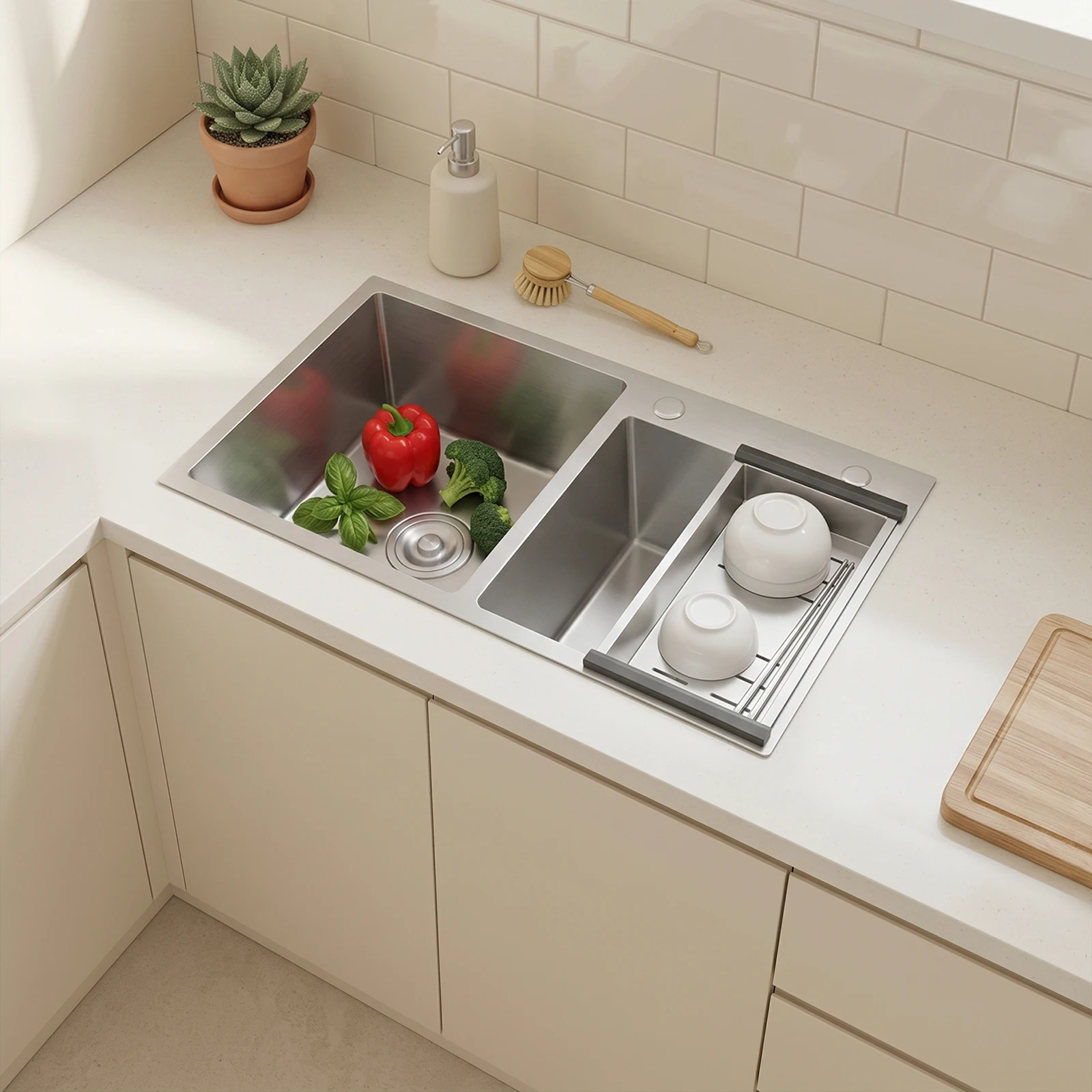 Double Bowl Kitchen Sink, 78cm - огляд і ціна Home Bar Sink