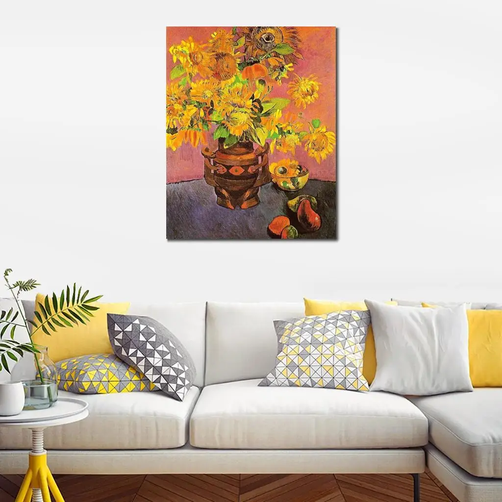 French Impressionists Art Sunflowers and Mangoes by Paul Gauguin Painting High Quality Hand Painted